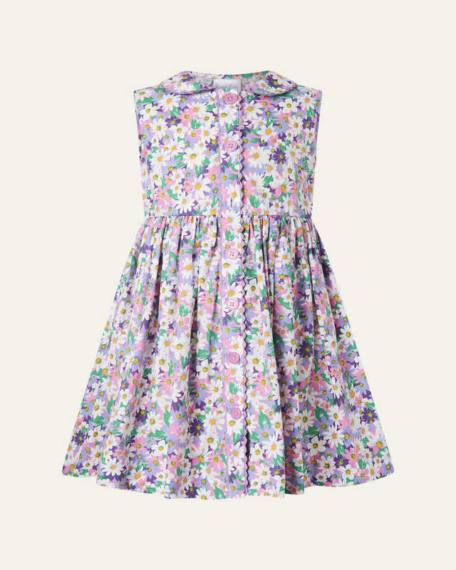 Girl's Aster Sleeveless Button-Front Dress, Size 2-10